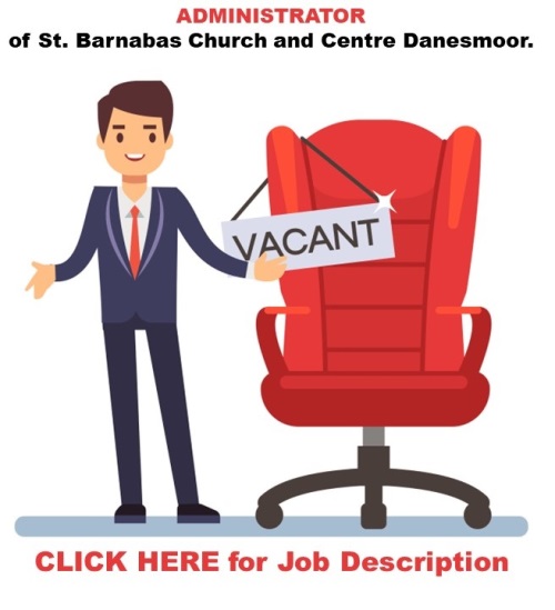 Job vacancy for St. Barnabas Administrator.